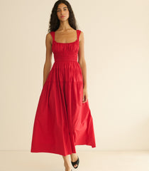 CLOVER DRESS -- DEEP TOMATO