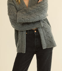 ALPINE CARDIGAN -- CHARCOAL MELANGE