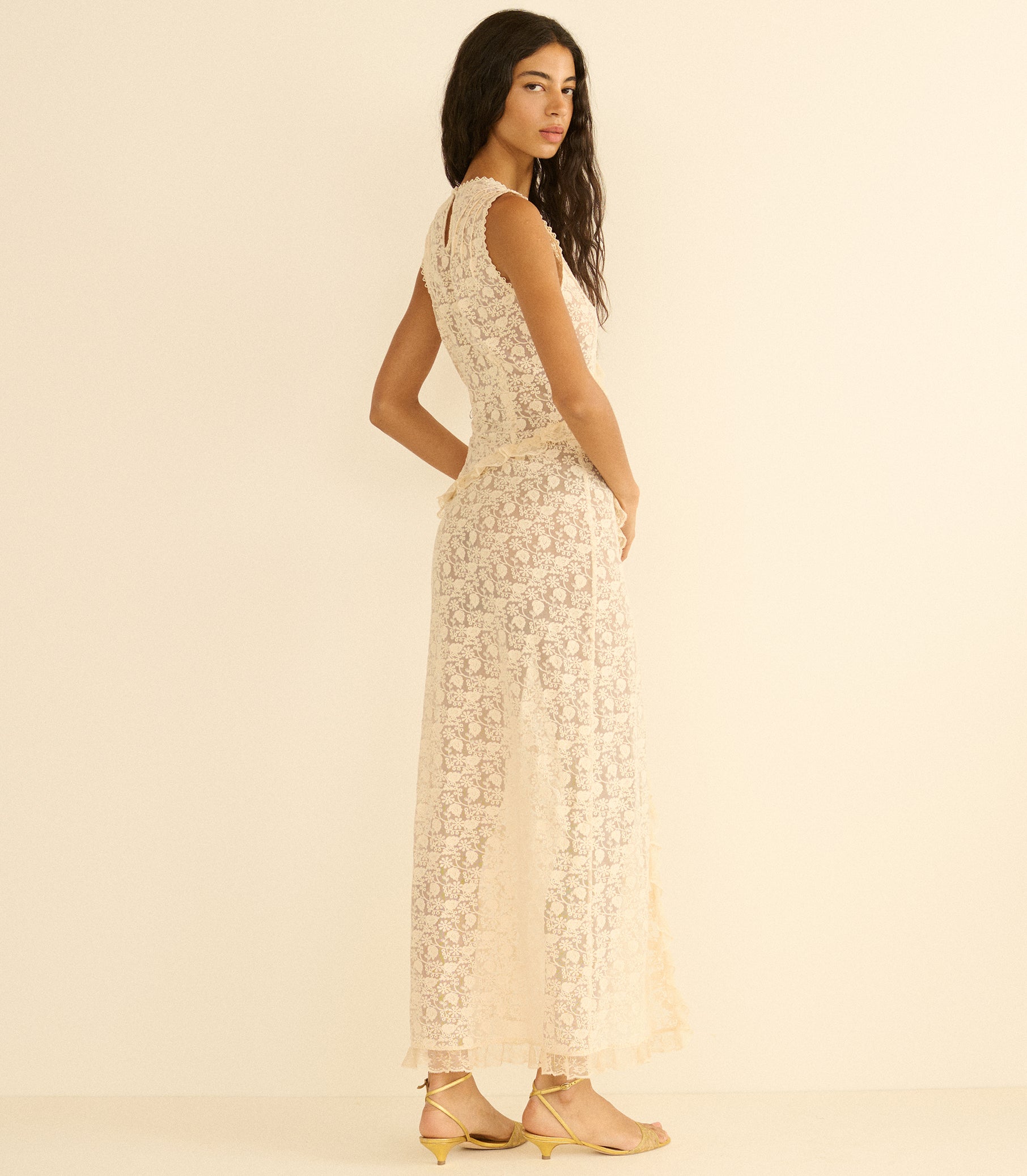 ANABELIA DRESS -- SOFT CAMELLIA