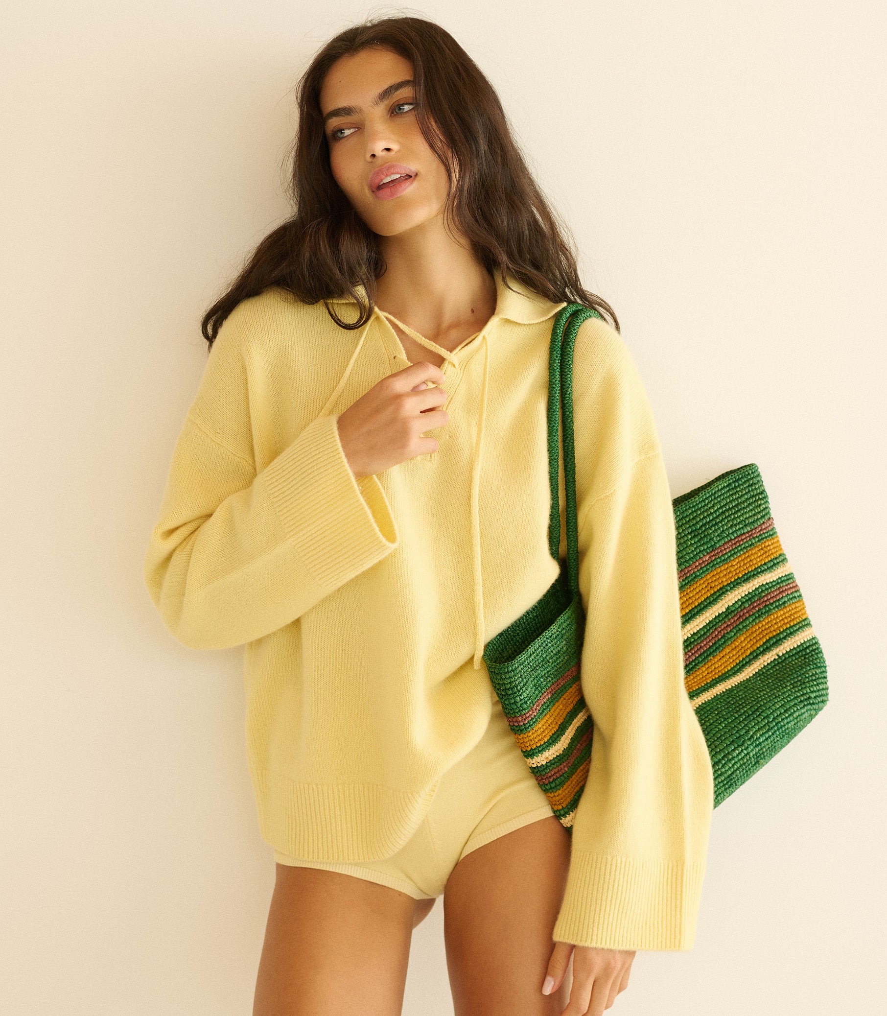 BURKE CASHMERE SWEATER -- WILD HONEYSUCKLE